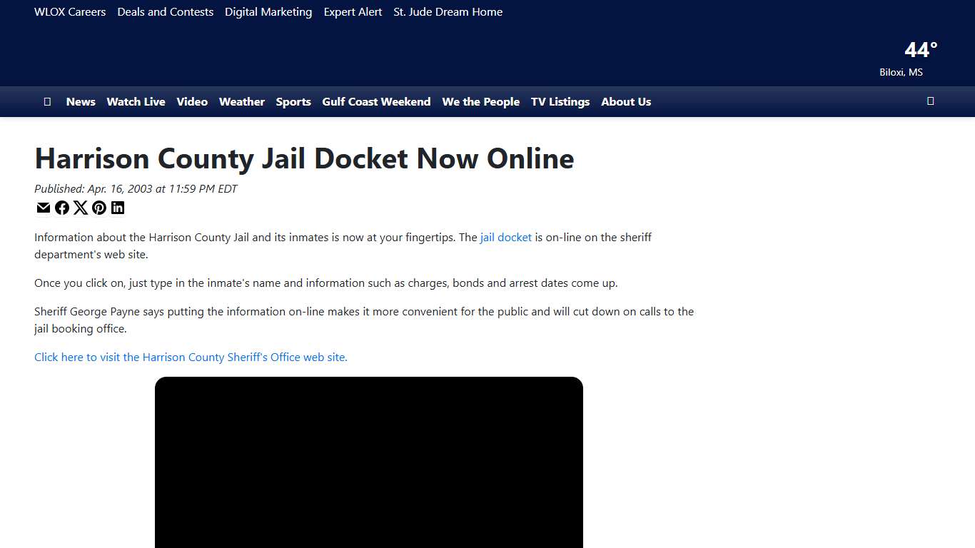 Harrison County Jail Docket Now Online